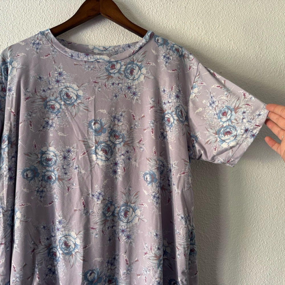 Flora Nikrooz Silky Soft Floral Lilac Pajama Lounge Set Coquette Cottagecore XL - Picture 6 of 16